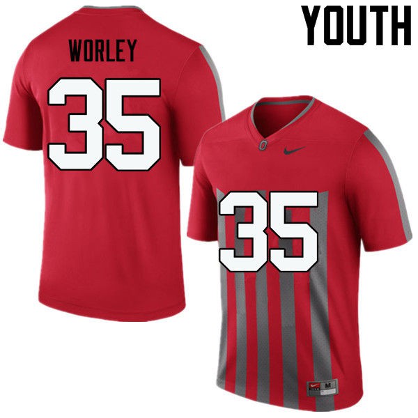 Ohio State Buckeyes #35 Chris Worley Youth University Jersey Throwback